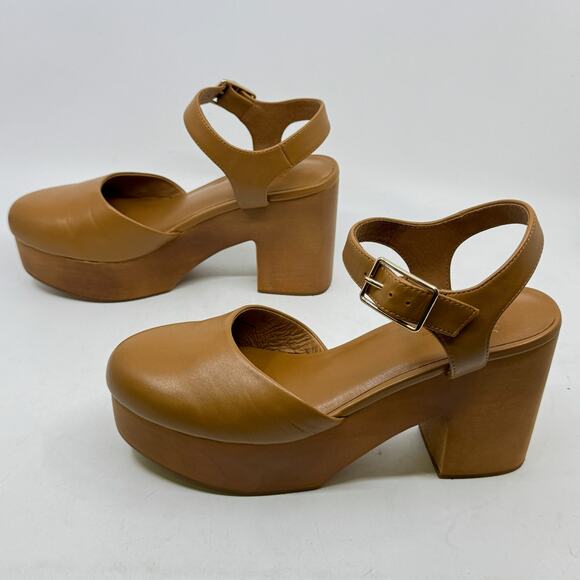NWT CHARLOTTE STONE Sal Clog Heels in Camel - Picture 5 of 15